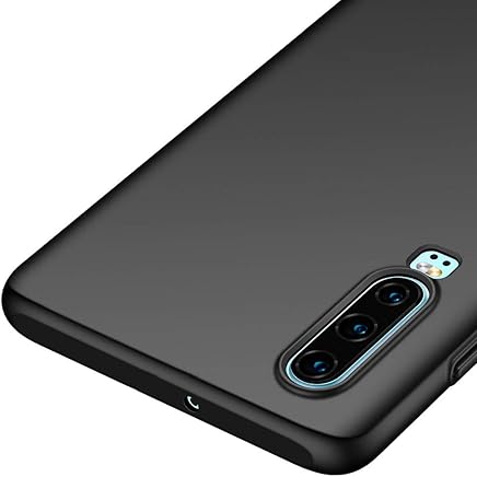 Richgle Funda Huawei P30, Negro Ultra Slim Protectora Funda Case Duro Cover para Huawei P30 (6.1