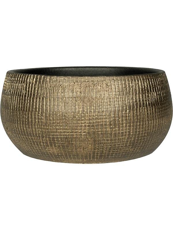 Ter Steege Pflanzschale-Blumentopf Gold-Braun D 28 cm H 13 cm