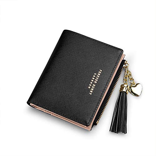 Image of Valentoria Womens Wallet Cute Elegant Long Slim Card Holder Case Minimalist Coin Purse Thin Tassels Zip Clutch Wallets for Girls Ladies | Cute