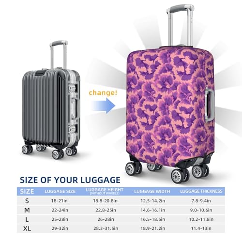 Pink And Purple Carnations Elastic Travel Luggage Covers Dustproof Scratch-Resistant Suitcase Protector Fit 22-24 Inch4