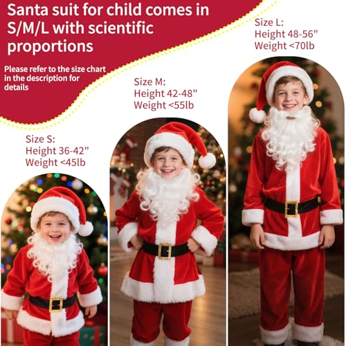 Disfraz de Santa para Niños 9 piezas Talla S miniatura 5