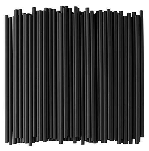 Crystalware, Black Plastic Straws, 7 3/4 Inches, Jumbo Pack 250 Straws - //coolthings.us