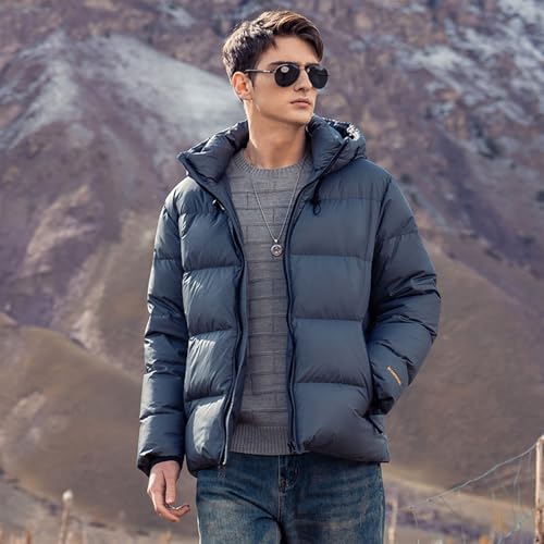 Image of Duck Down Jackets For Men,Mens Puffer Jacket For Cold Protection And Warmth,Hooded Mens Winter Coat,90 White Duck Down