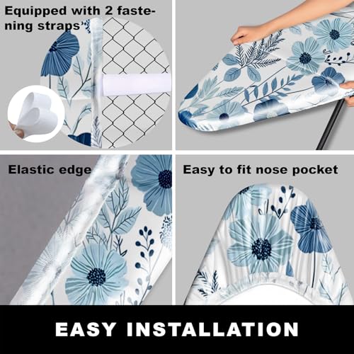 Image of Ironing Board Cover 15x54 Inch- Standard Cotton Cover with Strong Elastic Edge & Stain Resistant Surface (Gerbera, 15 inch x 54 inch)