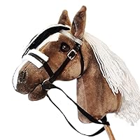 Brown Stick Hobby Horse A3 | Realistic Horse Head on Stick | Hobby Horse Whith Bridle