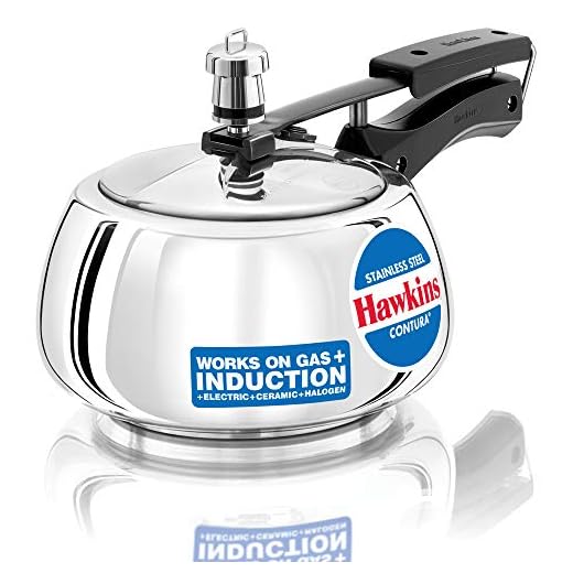 Hawkins Stainless Steel Contura Induction Compatible Inner Lid Pressure Cooker, 2 Litre, Silver (SSC20)