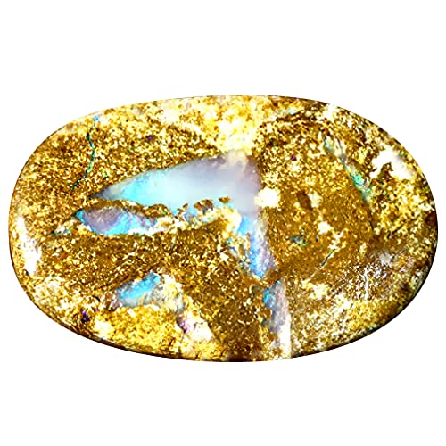 Opale boulder naturelle 9.77 ct, pierre précieuse taillée Koroit multicolore 24 x 15 mm