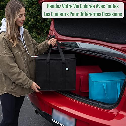 VENO Insulated Reusable Grocery Bag, Food Delivery, Durable, Heavy Duty, Large Size, Stands Upright, Collapsible, Sustainable