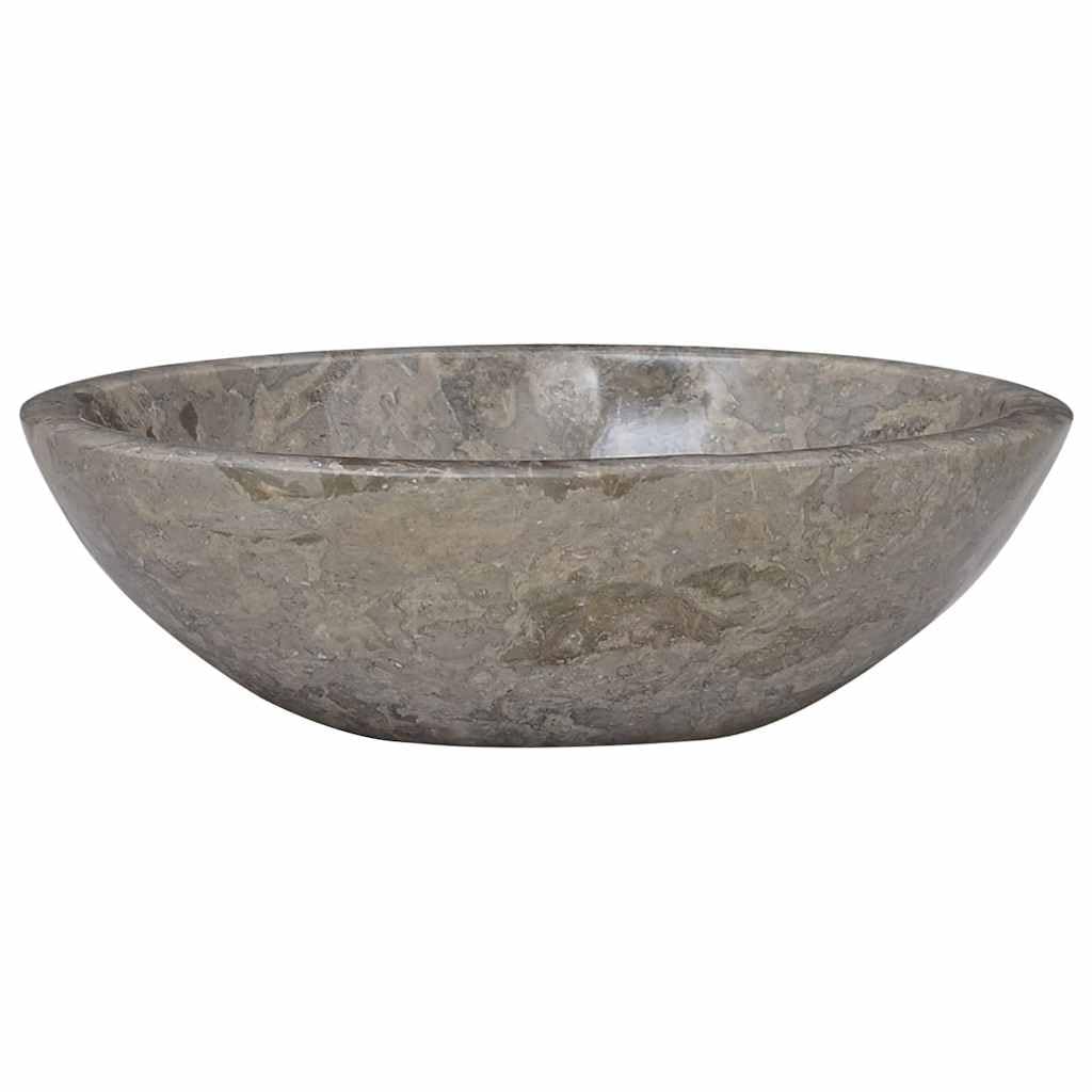 vidaXL Umywalka, szara, 53x40x15 cm, marmurowa