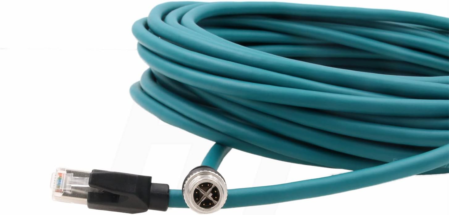 Uр Tо 40% оƒƒ HangTon M12 Ethernet 8 Pin X-Coding RJ45 Cable for Cognex Industrial Camera Sensor in-Sight 7000 (10 Meter)