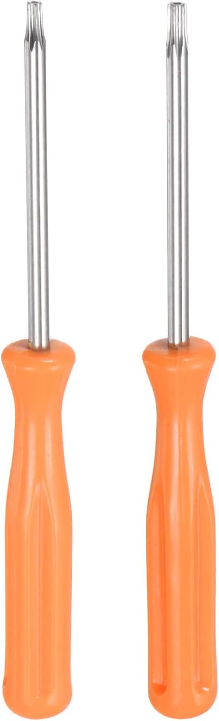 HARFINGTON 2pcs Torx Screwdriver T8H T10H 4" Length Carbon Steel Non-Magnetic Security Star 6 Point Head Precision Screw Driver with Non-slip Handle for Appliances Repair Improvement