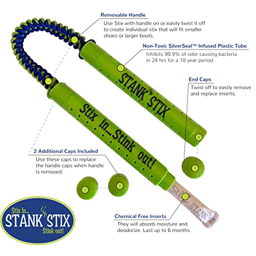 Glovestix StankStix Shoe Deodorizer Shoe Odor Eliminator, Formerly Called ShoeStix. Non-Toxic Odor Remover for Shoes, Boots, Smelly Gym Bags, Boxing, Lacrosse, Soccer & Hockey Gear