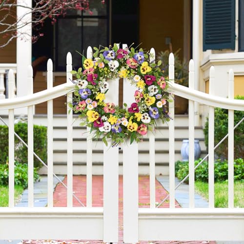 Betylifoy Türkränze Frühling Kränze für Haustür Künstliche Blumen Kranz 51CM Groß Türkranz Ganzjährig Künstliche Dekokranz Kränze für Außenbereich Wand Hochzeit Heimdekoration
