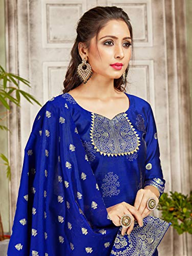 Elina fashion Indian Pakistani Women's Readymade Dress Banarasi Art Silk Woven Salwar Kameez Silk Dupatta Stitched Suit4
