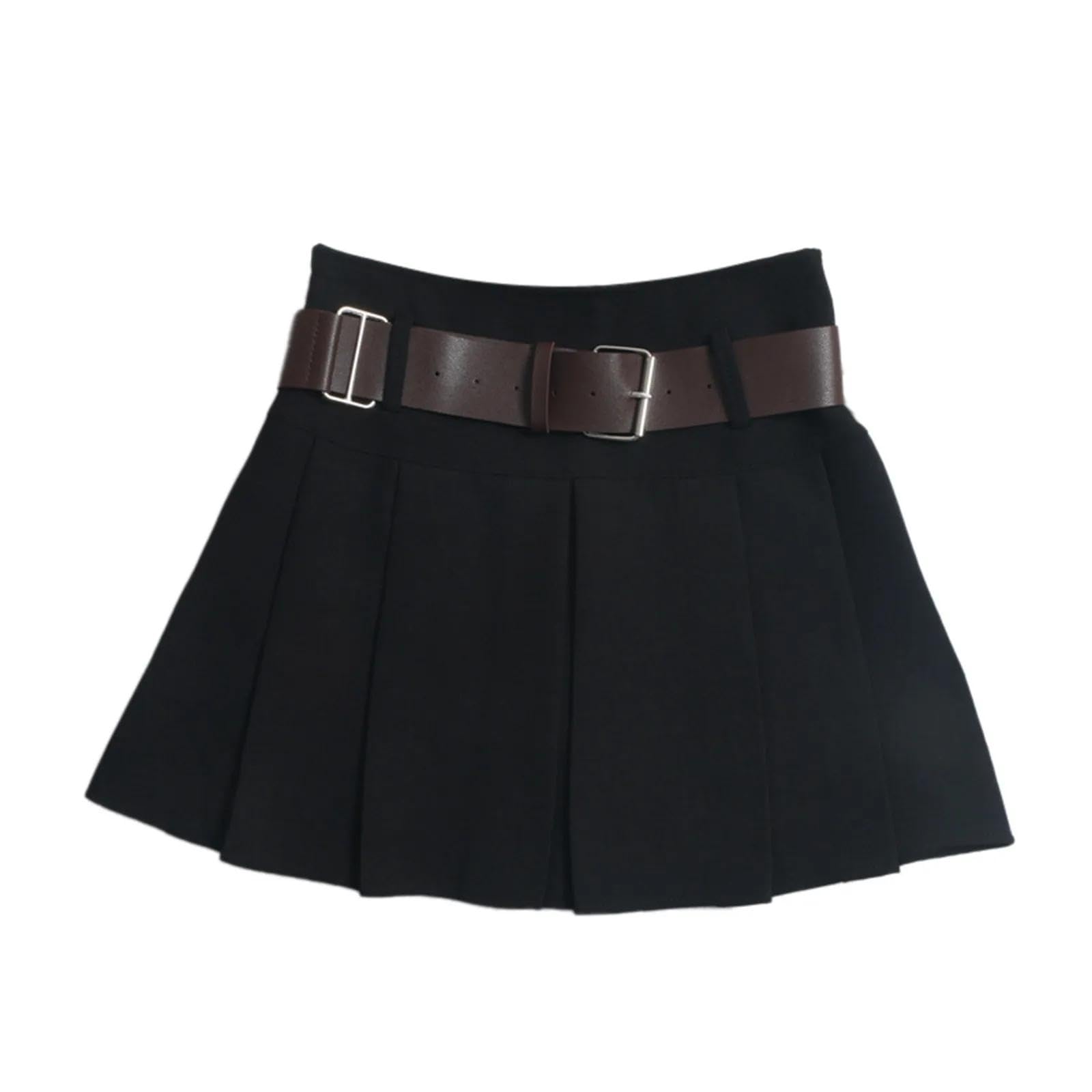 Rock Damen Langer Taille Skirt Linie Falten Damen Faltenröcke A-Linie Freizeitröcke
