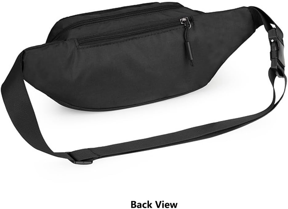 Entchin Fanny Pack for Women and Men, Multi-Functional Crossbody Belt Bag with 5 Pockets, Reflective Strip, Adjustable Strap, Water-Resistant Nylon Waist Pack for Hiking, Cycling, Daily Use (Black) - Image 7