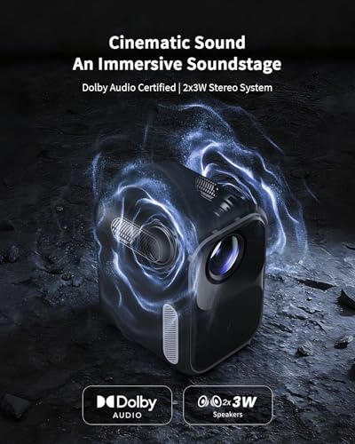 Image of WEMAX Google TV Smart Projector with Licensed Netflix, FHD 1080P, 4K Supported Projector with WIFI and Bluetooth, Portable Outdoor Movie Projector, Dolby Audio, Bedroom Home Theater, Dual Speakers