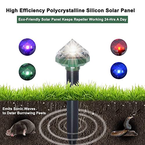 Henniu Solar Mole Repelente Ultrassônico Ao Ar Livre À Prova D' Água Alimentado Ratazana Gopher Cob