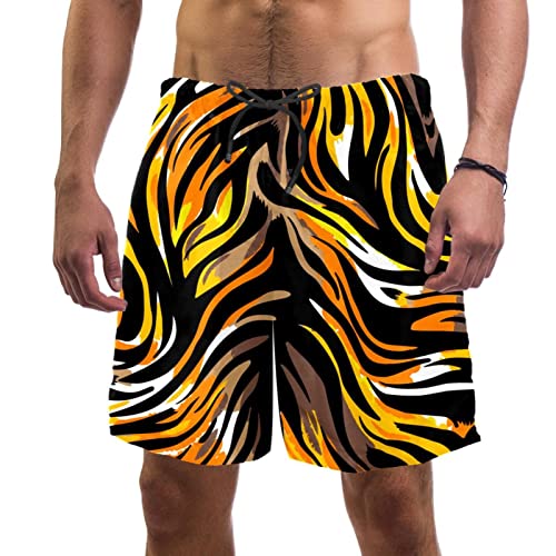 Short de plage tigre pour hommes : maillot de bain séchage rapide