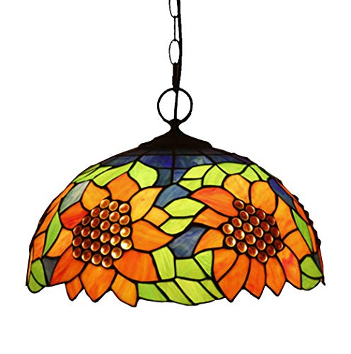Plafond lampe pastorale tournesol vitrail luminaire de plafond vintage