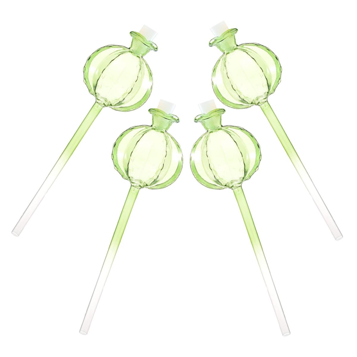 Veemoon Lot de 4 Globes D'arrosage Automatiques en Verre Forme Cactus Transparent, Système D'arrosage Lent pour Plantes en Pot, Jardinage Intérieur et Extérieur, Accessoire Pratique