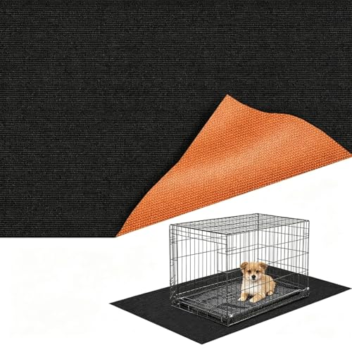 Mat for Under Dog Crate Washable Dog Crate Mat Pet Mats for Floor Waterproof Dog Mat Non-Slip Pads for Kennel Training Protect Floors (47 x 24 x 0.22)