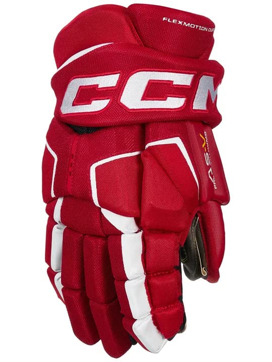 CCM Super Tacks AS-V Handschuhe Junior, Größe: 12, Farbe: rot/weiß Sport & Freizeit