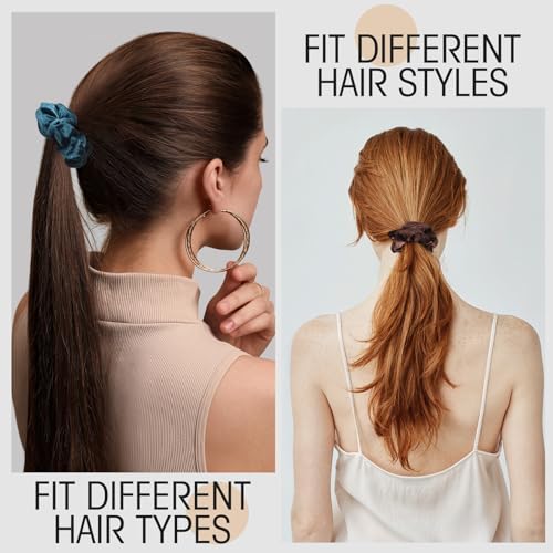 Image of Tatuo 24 Pieces Hair Scrunchies for Girls,Vintage Colors,Velvet
