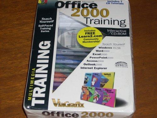 MICROSOFT OFFICE 2000 TRAINING by ViaGrafix - Includes 7 Interactive Multimedia CD-Rom Tutorials. Knowledge Testing Included. Teach Yourself. Self-Paced Training Series for Windows 95/98, Word 2000, Excel 2000, PowerPoint 2000, Access 2000, Outlook 2