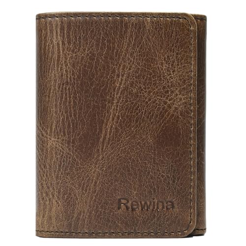 Mens Trifold Wallet- Magnet Closure-Genuine Leather-RFID Blocking-Slim Front Pocket-Thin & Stylish with ID Window-Wallets Men-Wallet for Men-gifts for men