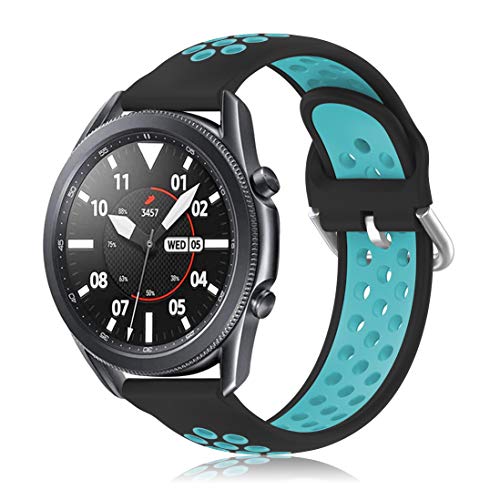 Laband Band Compatible with Samsung Galaxy Watch 3 45mm, 22mm Silicone Breathable Bands Replacement for Sumsung Galaxy Watch 46mm / Gear S3 Frontier, Classic Watch