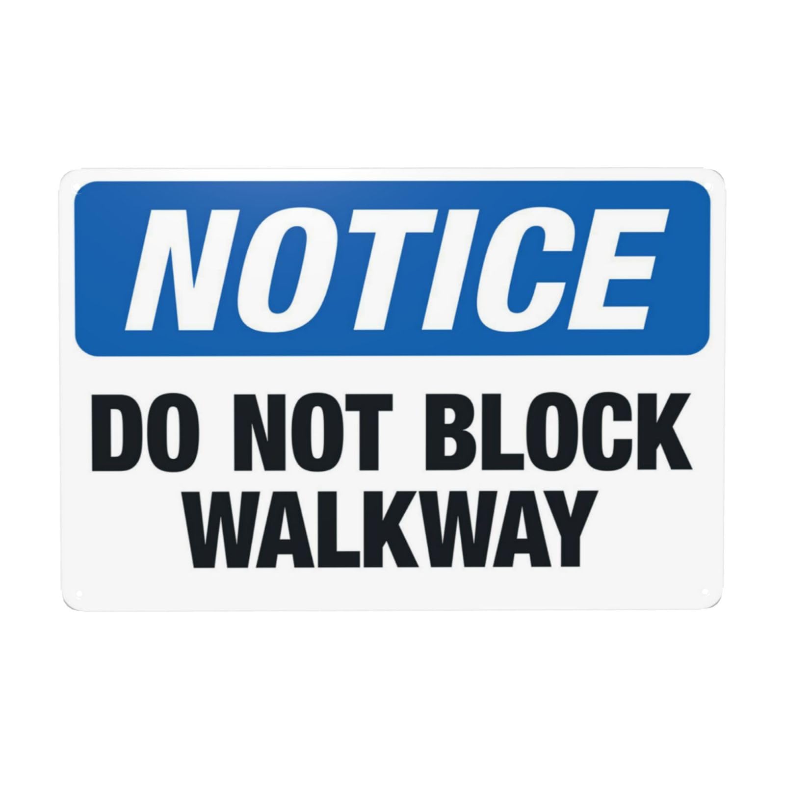 peiyeety Notice DoBlock Walkway Metal Tin Sign, Durable Waterproof Rustproof Wall Decor with Clear Print, Easy to Mount for Walkway, Facility, Access Control, 6×8 Inch