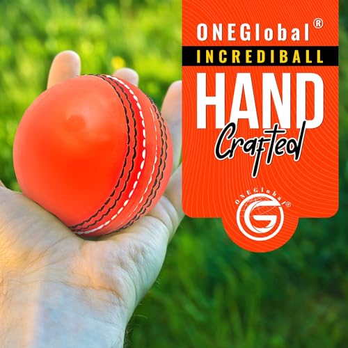 Image of Soft Rubber Cricket Ball for Practice | Outdoor & Indoor Practice Cricket Ball with Core & Stitched Seam | Realistic Feel, True Bounce & Swing for Practice, Honing Skills & Family Fun