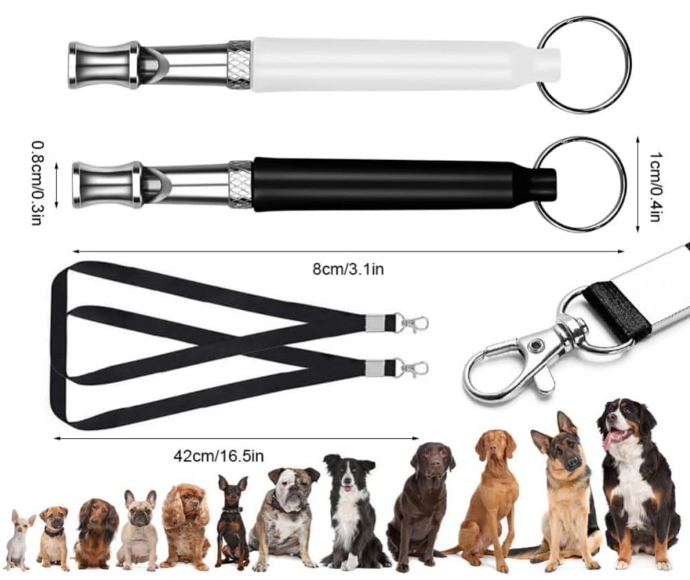 2 Pièces Sifflet Ultrason Chien Sifflet Ultrason Chien Anti Aboiement Livré Avec Lanière Sifflet Anti Aboeement Chien Voisin Adapté Au Dressage Canin Sifflet Anti Aboiement Chien Sifflet Ultra