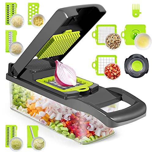 Mandoline Slicer, Vegetable Slicer Dicer, Vegetable Chopper, Cutter, Grater, Food Chopper, Onion Chopper Salad Chopper Veggie Chopper Food Slicer-7 Blades