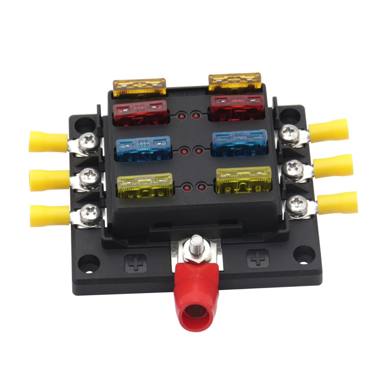 Way Fuse Box Terminal Block with LED Indicator for Rv Truck Boat Automotive Replacement Fuse Boxes Kit Wiring Terminals