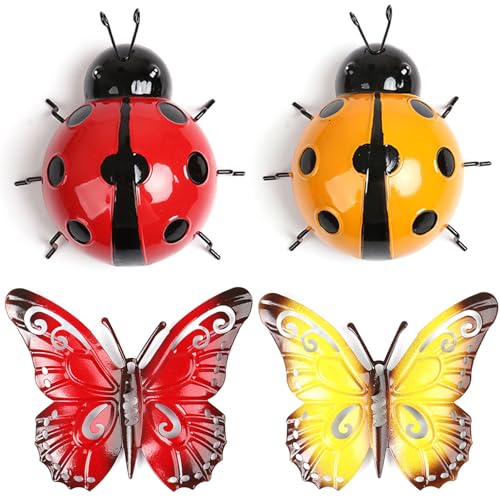 BSITSSS 2 Stücke Metall Schmetterlinge Gartendeko für Draußen,...