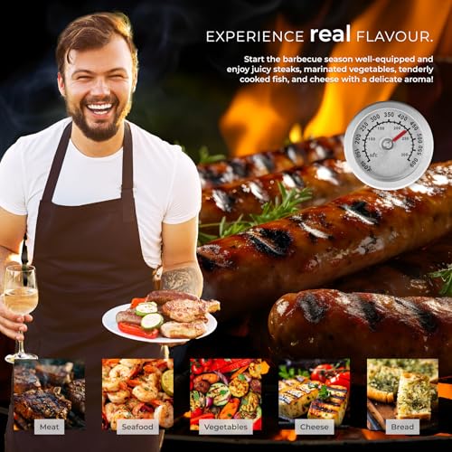 tectake® BBQ Charcoal & Wood with Built-in Thermometer, Adjustable Ventilation, Storage Shelf, Wheels, and Powder-Coated Steel Frame - A Flexible Barbecue, Smoker & Portable Grill - Medium - Image 7