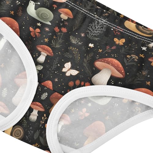 Girls Underwear Soft Cotton Mushroom Snails Kids Panties in Sizes 2/3t, 4t, 5t, 6 and 84