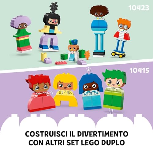 DUPLO Forti Sentimenti ed Emozioni, Giochi per Bambini e Bambine da 1.5 Anni in su, Giocattolo Impilabile e Personalizzabile con 23 Mattoncini Colorati e 4 Personaggi 10415 - Lego - Immagine 6