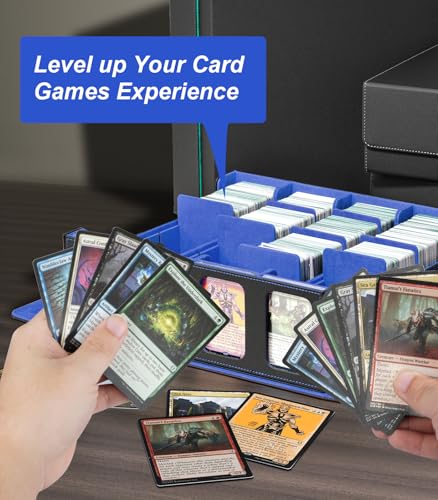 Image of TiMOVO Trading Card Dividers for Commander Deck Boxes with Built-in Slots, 12 PCS Card Supporters Separator for MTG TCG Sports Cards Organizer Box, 2.91x3.35in, Blue