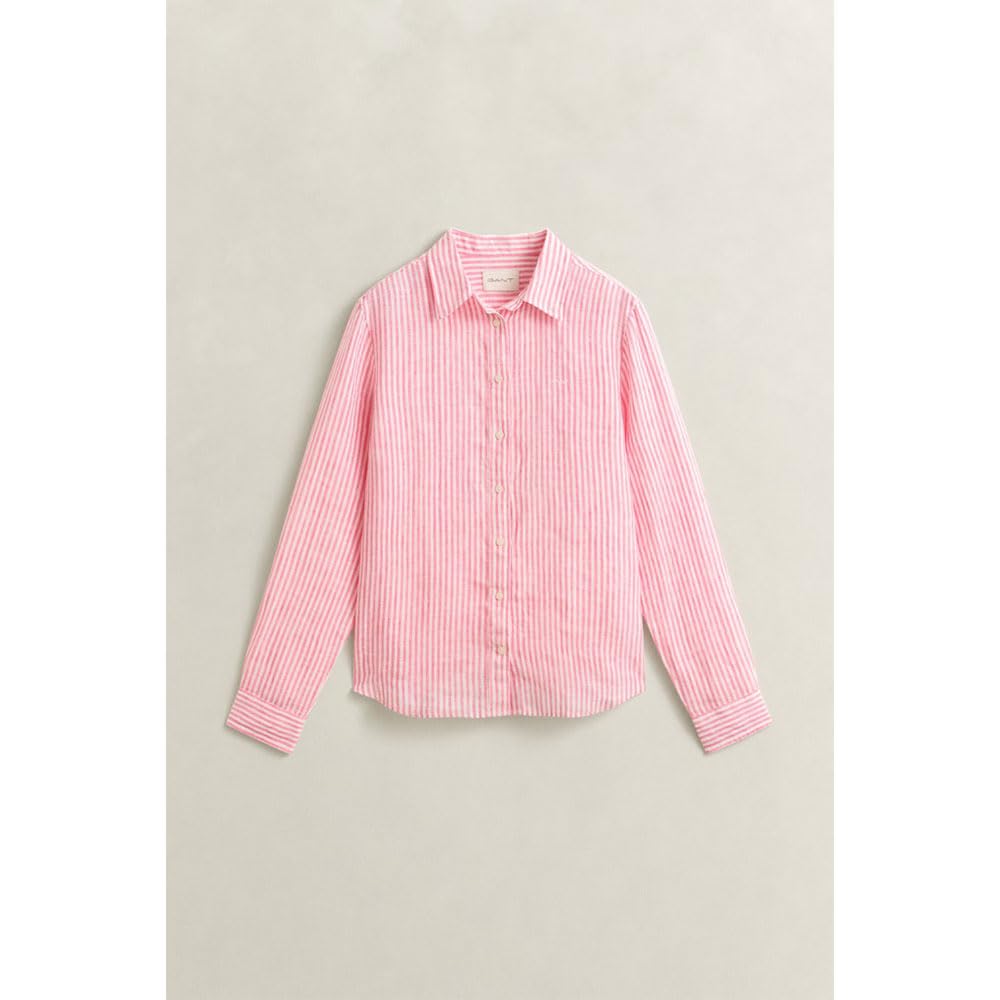 GANT REG Striped Linen LS Shirt