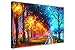 Alley By The Lake de Leonid Afremov, impression sur toile murale, art moderne, Toile, 04- 30" X 20" (76CM X 50CM)