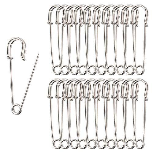 Lot de 30 épingles à nourrice en métal robuste pour travaux manuels de bijoux, argenté (30 mm, 40 mm et 50 mm