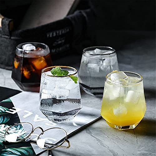 Image of bellemax 300ML Juice and Water Glass Stylish Crystal Highball Drinking Glasses, Medium Size Tumbler Glasses for Juice, Water, Milk, lassi, Cocktails and Sharbat (TR-07, 6 Count (Pack of 1))