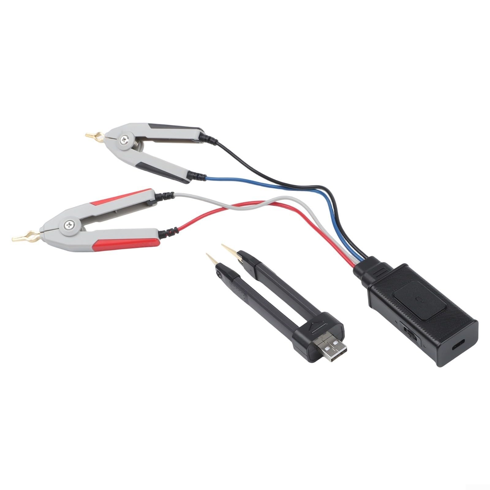 LCR-Messgerät LCR-ST2 Mit Klemmzange Für SMD, 2-in-1 Digital LCR ESR Tester Mit 1,47-Zoll Farbdisplay, Messung Von R/C/L/Diode Bis 30V, 5 Frequenzen 100Hz-100kHz, Scan-Funktion, 300MAh Für Akku, Typ-C