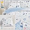 Joyreap 2-Piece Cotton Quilt Set Twin, Vibrant Ocean Theme Starfish Whale Crab Printed on White, Smooth Soft Quilt Bedspread Bed Cover for All Season, 1 Quilt and 1 Pillow Sham- 68x86 inches #4