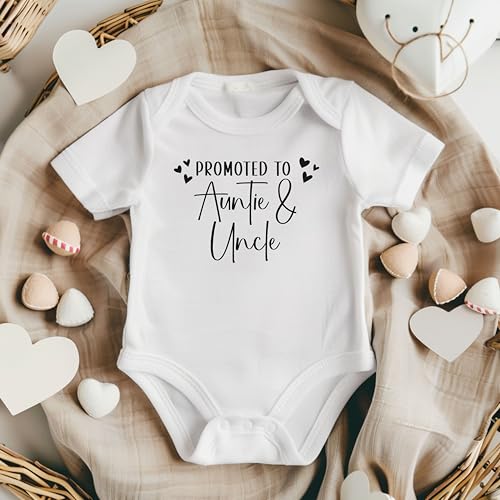 Promoted to Auntie and Uncle Pregnancy Announcement Infant Bodysuit2