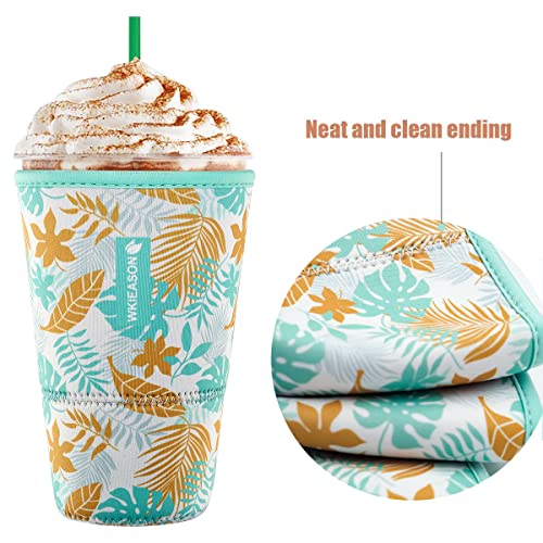 Image of Reusable Iced Coffee Insulator Sleeve for Cold Beverages and Neoprene Cold Coffee Cup Sleeves Cooler Cover 16-32OZ for Coffee Cups, McDonalds, Dunkin Donuts, More(Colorful print)