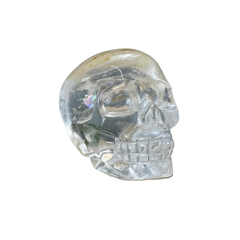 NHKSFBLQ 1pc 700-750g Clear Quartz Skull Hand Carved Quartz Crystal Skull
